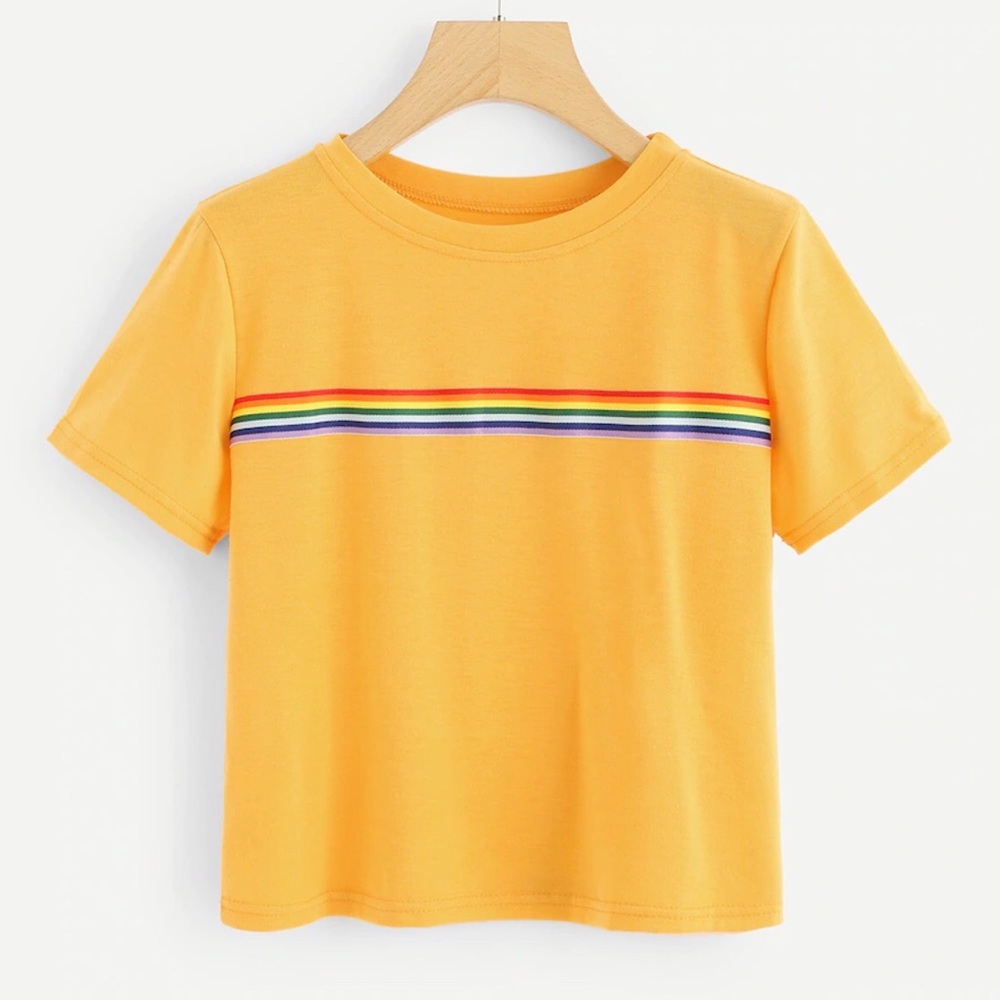 Yellow striped t-shirt